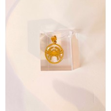 Μενταγιόν Ζώδιο - Καρκίνος σε κίτρινο χρυσό 9Κ με φίλντισι (Z139)